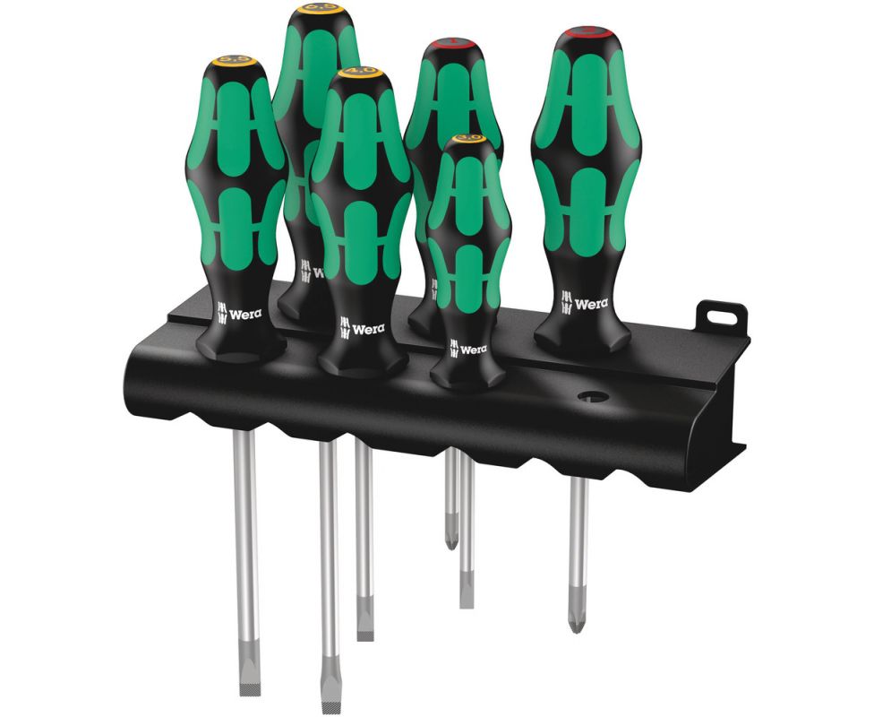 картинка Набор отверток, 6 предметов SL PH Wera Kraftform Plus Lasertip 334/6 Rack WE-105650 + подставка от магазина "Элит-инструмент"