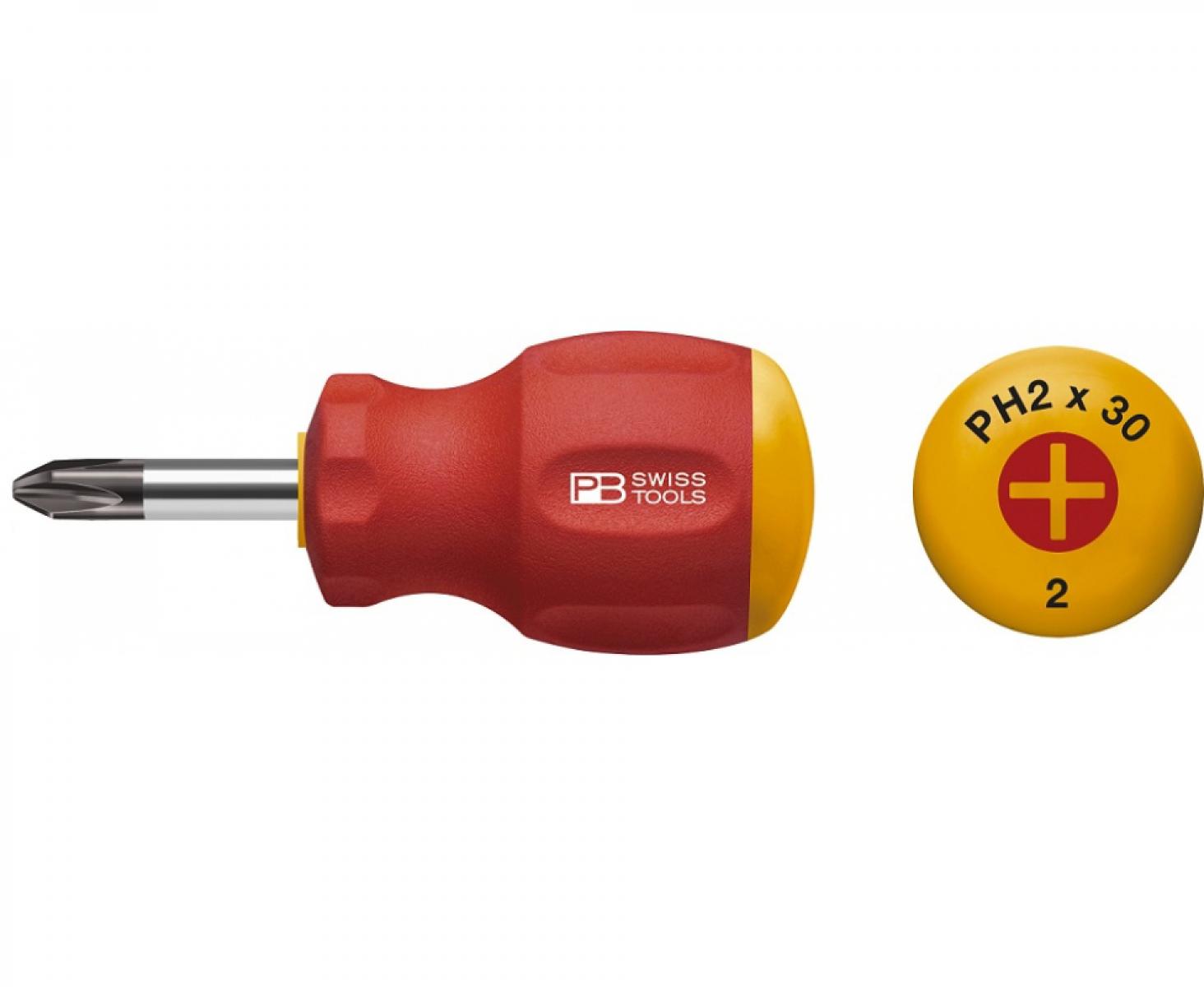 картинка Отвертка крестовая Phillips короткая SwissGrip PB Swiss Tools PB 8195.1-30 PH1 от магазина "Элит-инструмент"