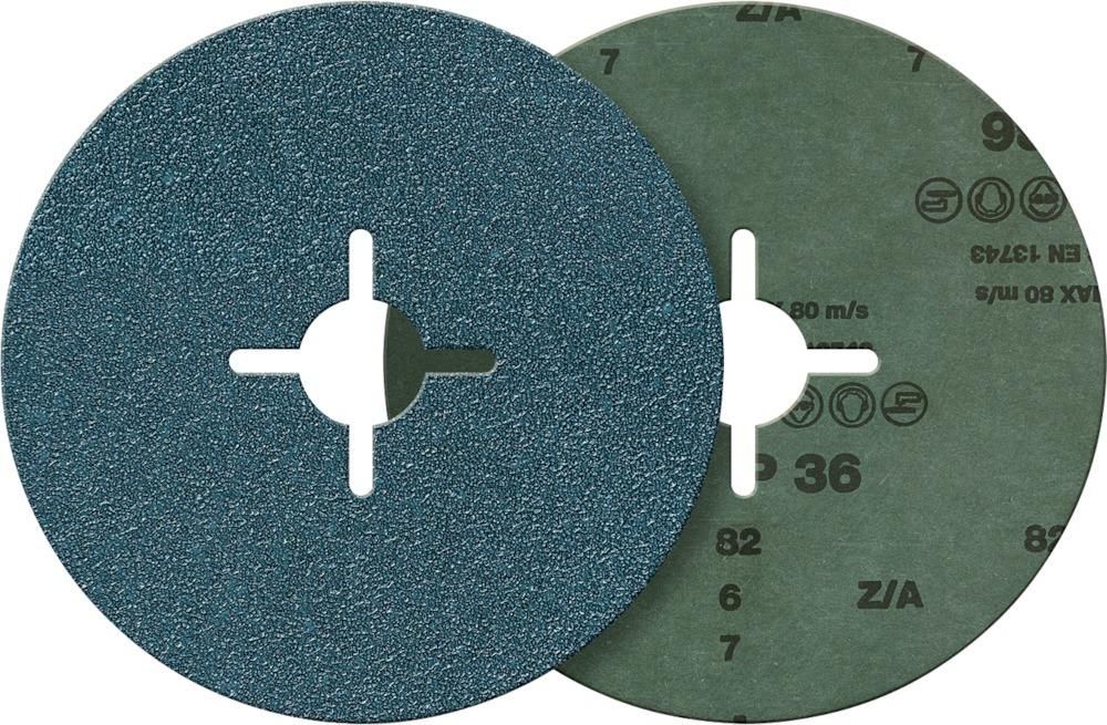 Волоконный шлифовальный круг, оксид алюминия, FORTIS 4317784781732 (внешний ø - 180 мм / зернистость - 24 / диаметр отверстия - 22 мм)
