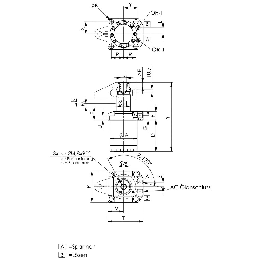 картинка Поворотный зажим, крепление на верхнем фланце, прецизионная конструкция АМF 327197 от магазина "Элит-инструмент"