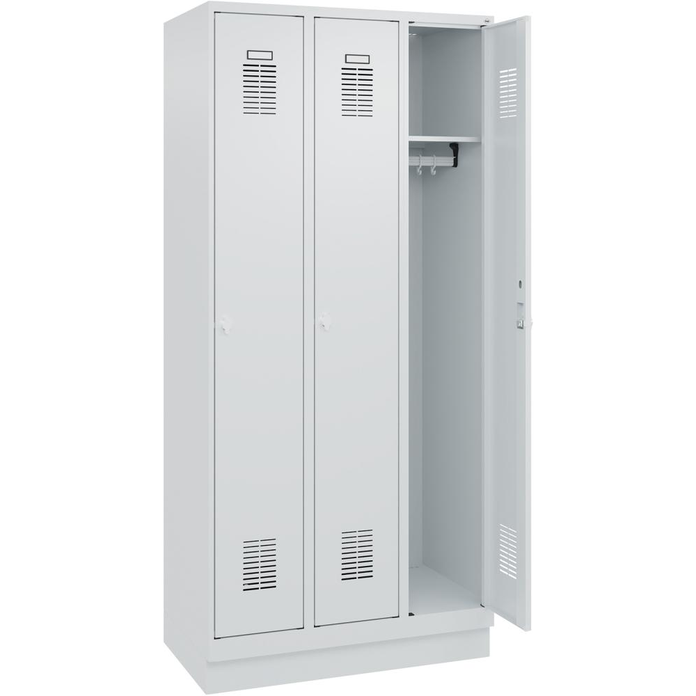 Шкаф FORMAT Ш900хГ500хВ1950 мм RAL 7035/7035, 3 отделения и основание (самостоятельная сборка) 3037 2826 Fplus