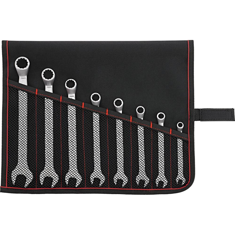 Набор комбинированных ключей DIN3113B 8-19 мм, 8 шт. в рулонной сумке FORMAT 5728 0004 Fplus