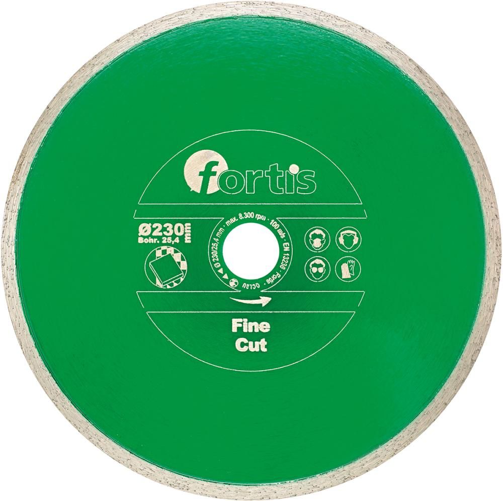 Алмазный отрезной диск Fine Cut, FORTIS 4317784704809 (внешний ø - 180 мм / диаметр отверстия - 25,4 мм / высота сегмента - 8 мм / дизайн - Wet cut)