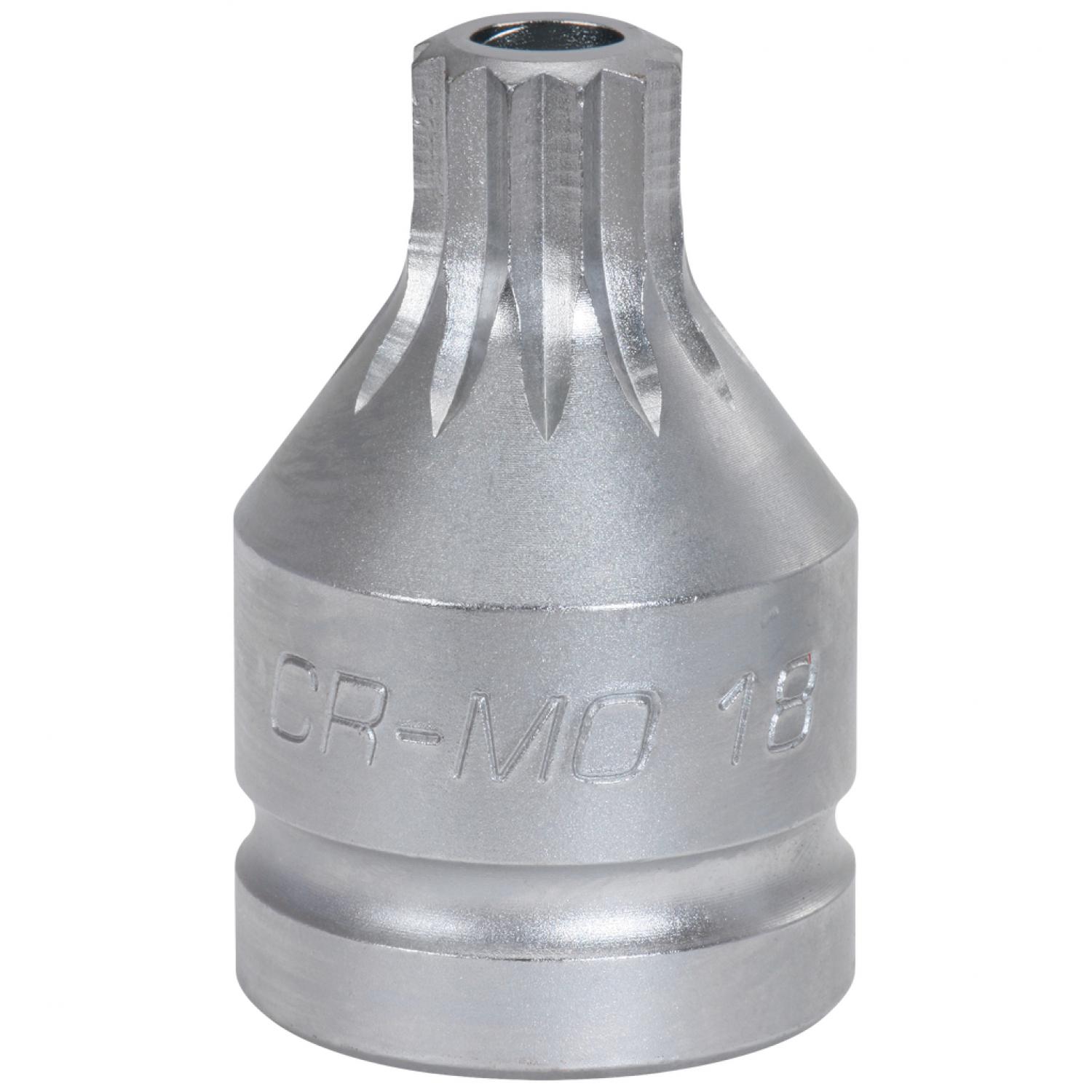 Торцевая головка ударная 3/4" с битой, с многогранником, с отверстием, короткая, М18