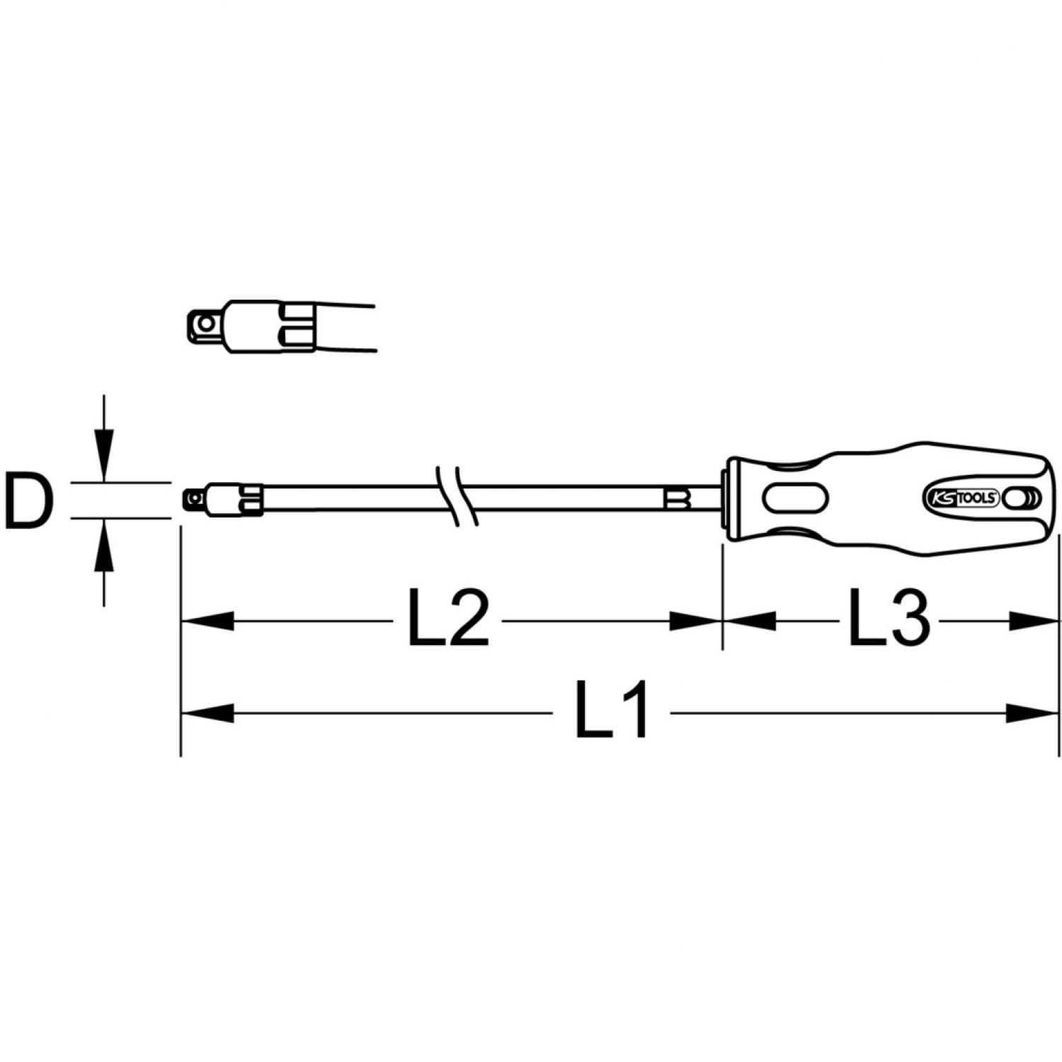 картинка Четырехгранная отвертка ERGOTORQUEplus 1/4'', размера XL от магазина "Элит-инструмент"
