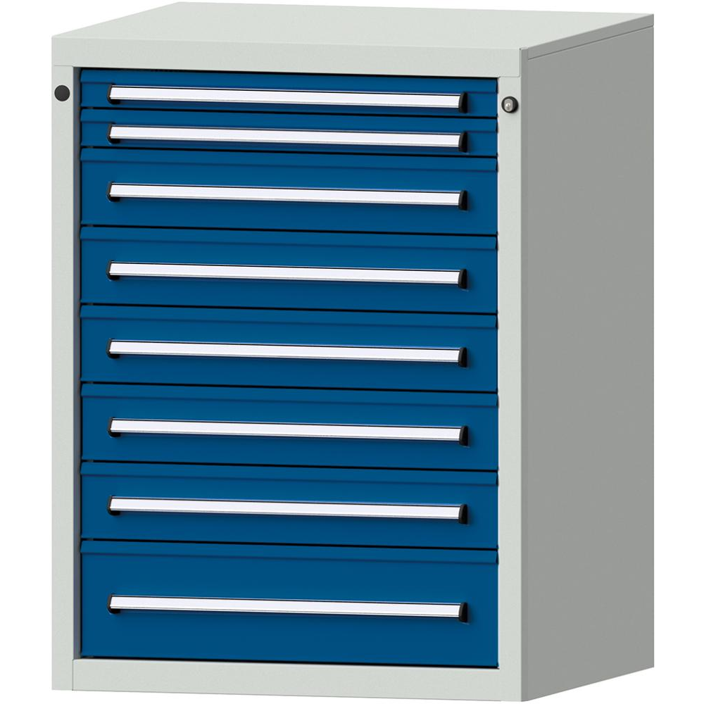 Формат шкафа с выдвижными ящиками Ш760хГ700хВ1000мм RAL7035/5010 8 ящиков 75кг 3196 2805 Fplus