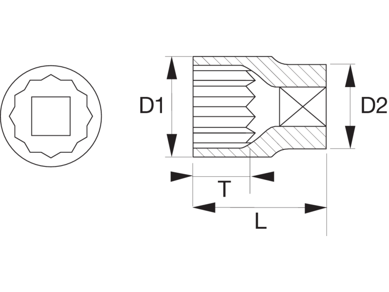 картинка Торцевая головка двенадцатигранная, метрические размеры BAHCO SB7800DM-18 от магазина "Элит-инструмент"