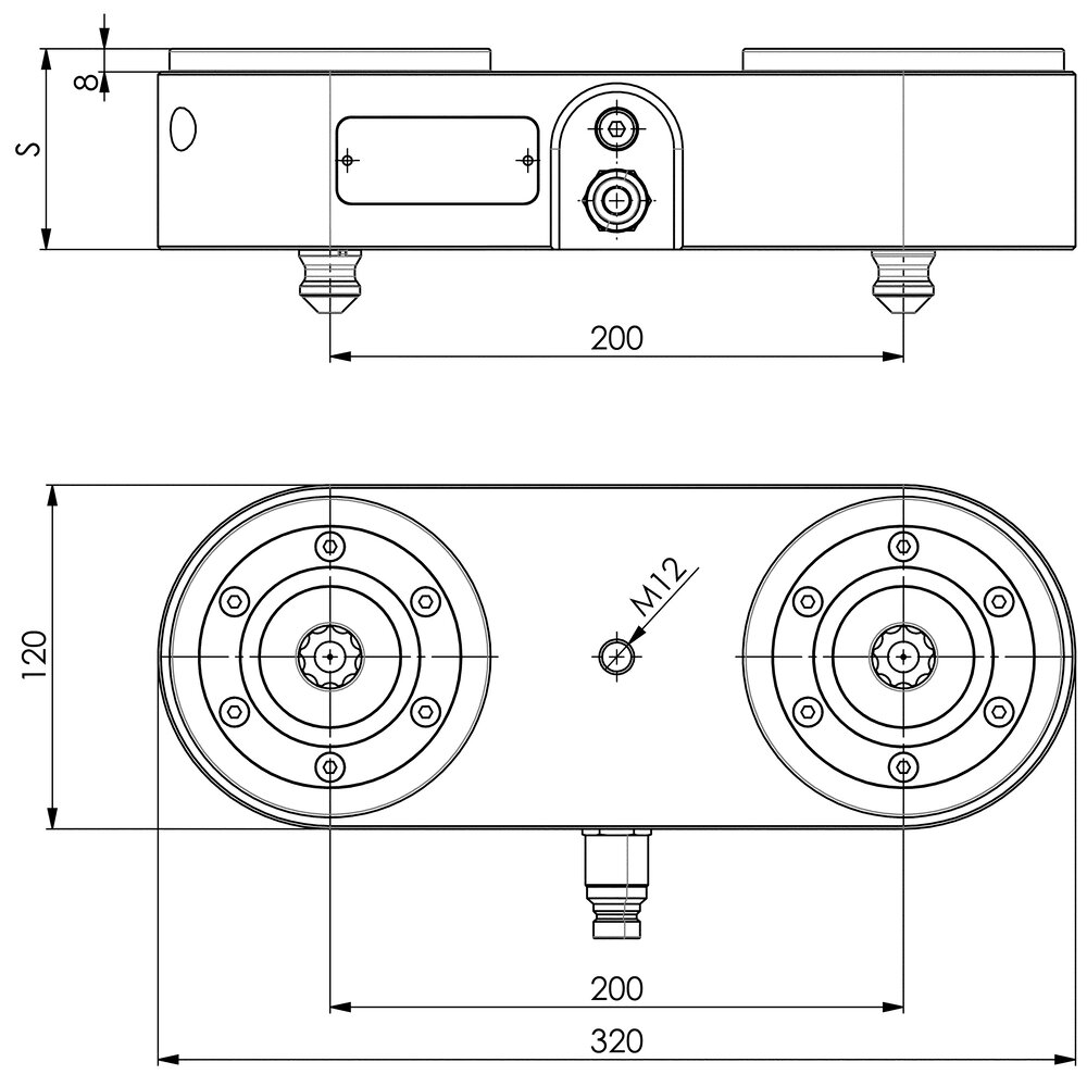 картинка 2-точечный зажимной кронштейн АМF 427666 от магазина "Элит-инструмент"