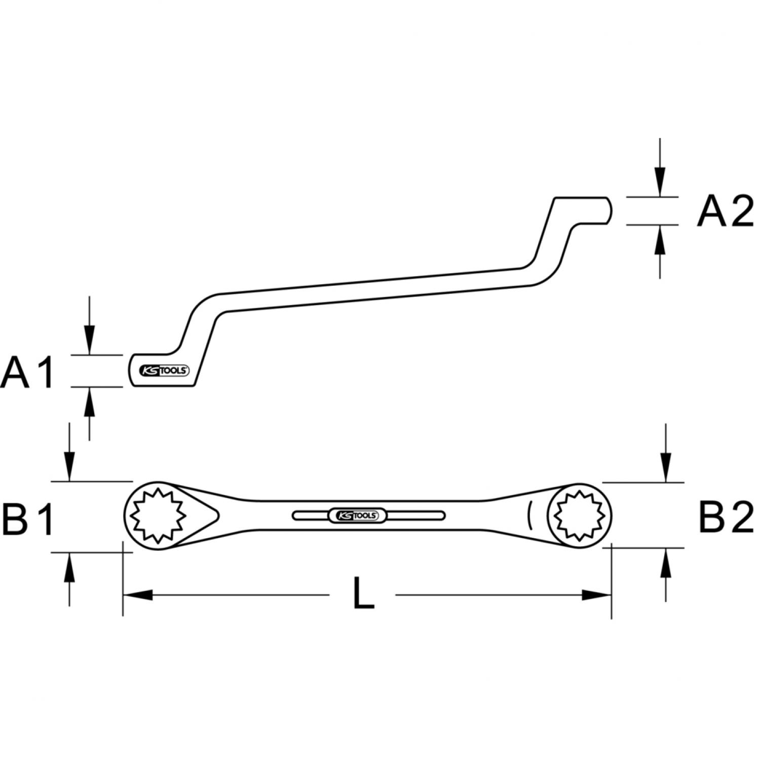 картинка Двусторонний накидной ключ BRONZEplus, изогнутый, 13/16x7/8" от магазина "Элит-инструмент"