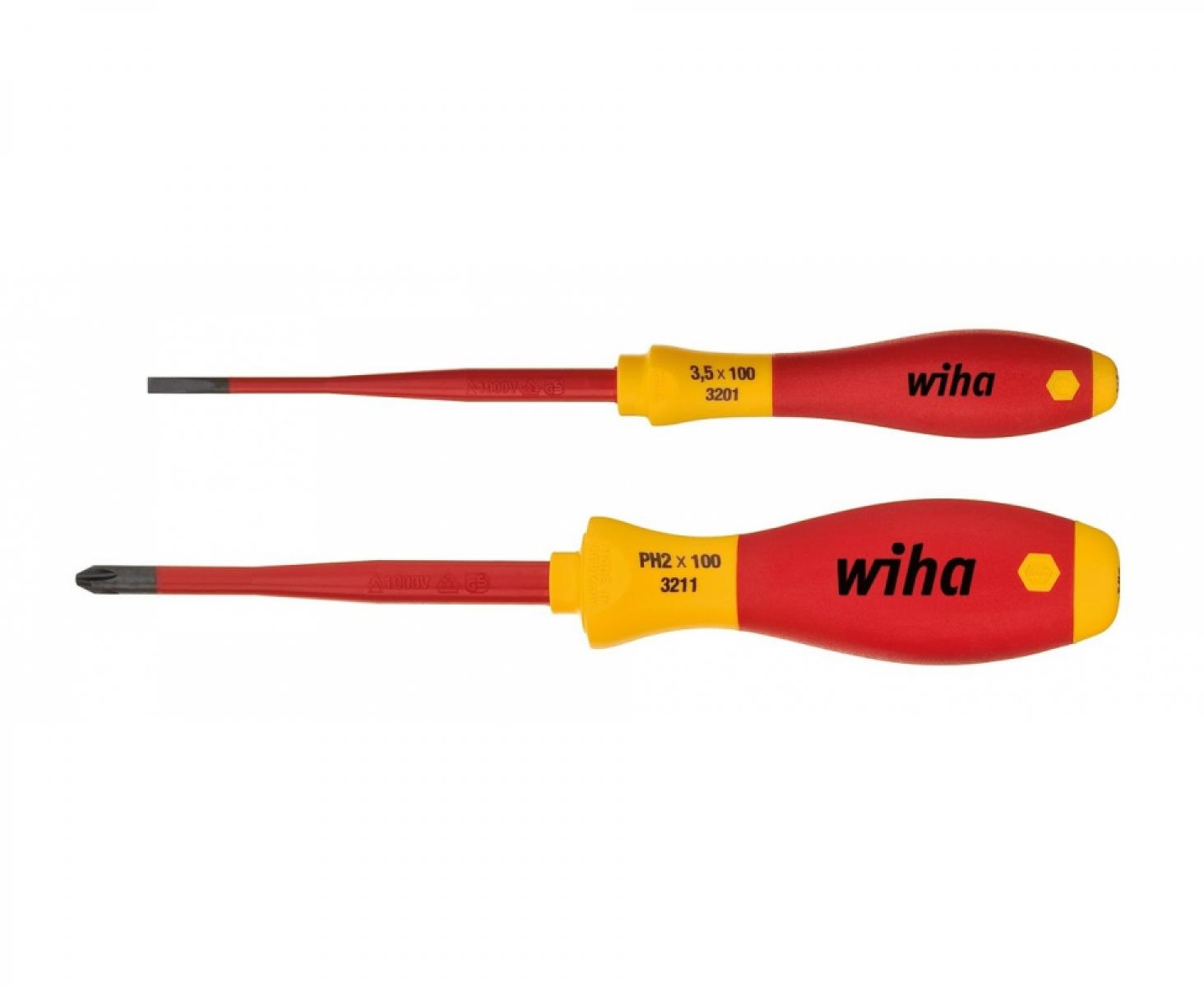 Набор отверток VDE Wiha SoftFinish electric slimFix SB 3201 S201 36331 2 шт.