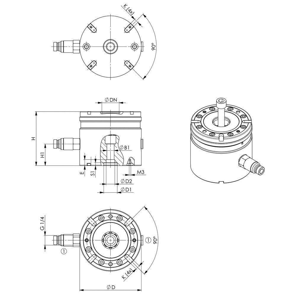 картинка Монтажный элемент BH20, гидравлический, с индексацией АМF 534412 от магазина "Элит-инструмент"