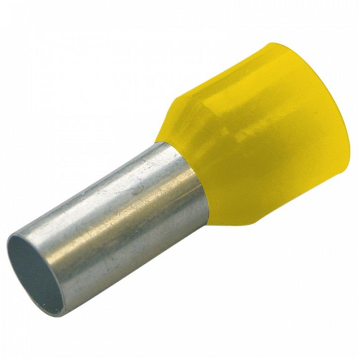 Гильза конечная изолированная (НШВИ) 1/ 8 мм цвет жёлтый (упак. 100 шт.)