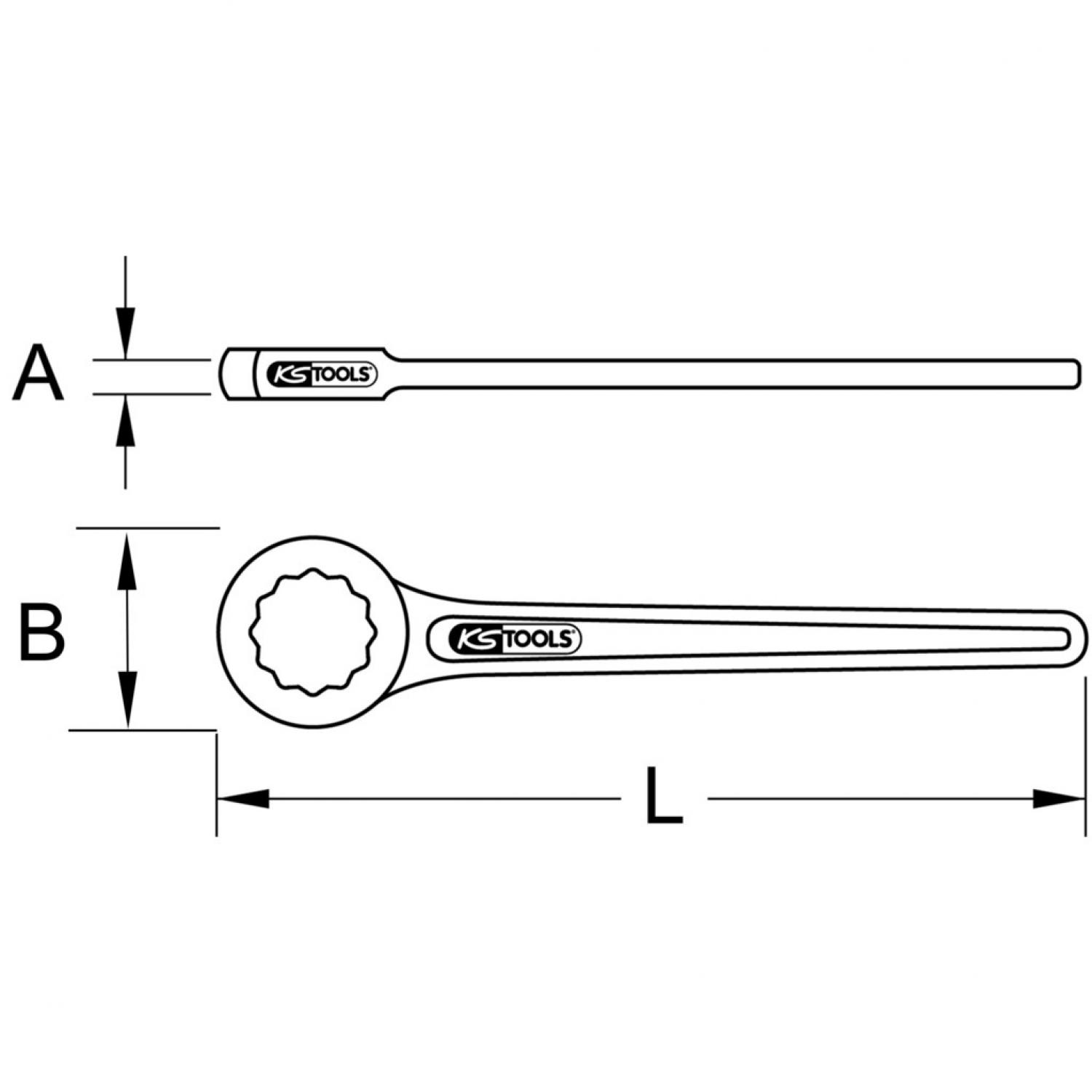 картинка Односторонний накидной ключ BRONZEplus, прямой, 82 мм от магазина "Элит-инструмент"