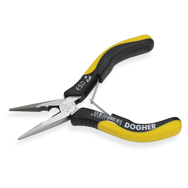 картинка Длинногубцы захватные для электроники с режущей кромкой, антистатические ESD Dogher 241-125 от магазина "Элит-инструмент"