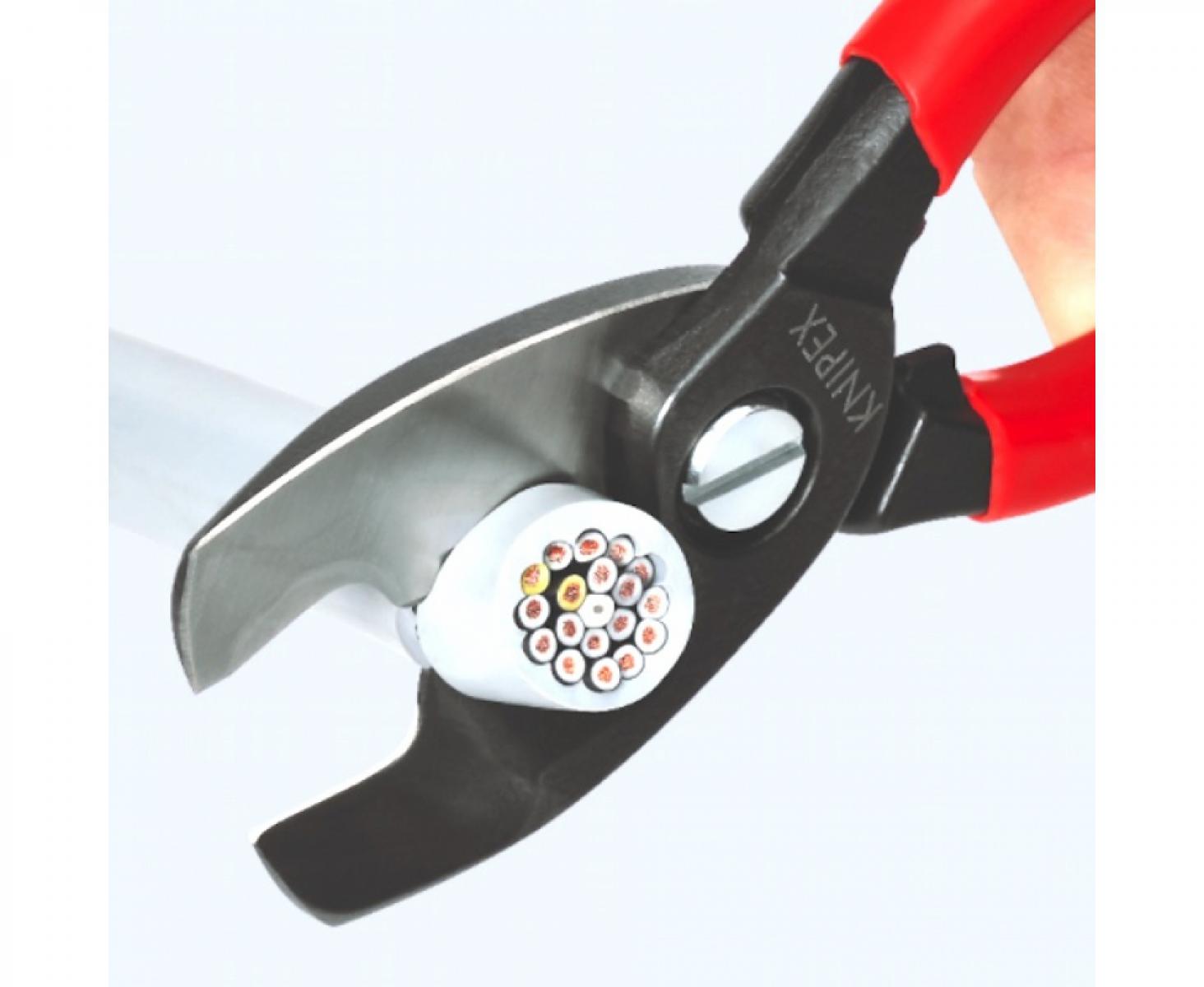 картинка Ножницы для резки кабелей с двойными режущими кромками Knipex KN-9512200SB в блистере от магазина "Элит-инструмент"