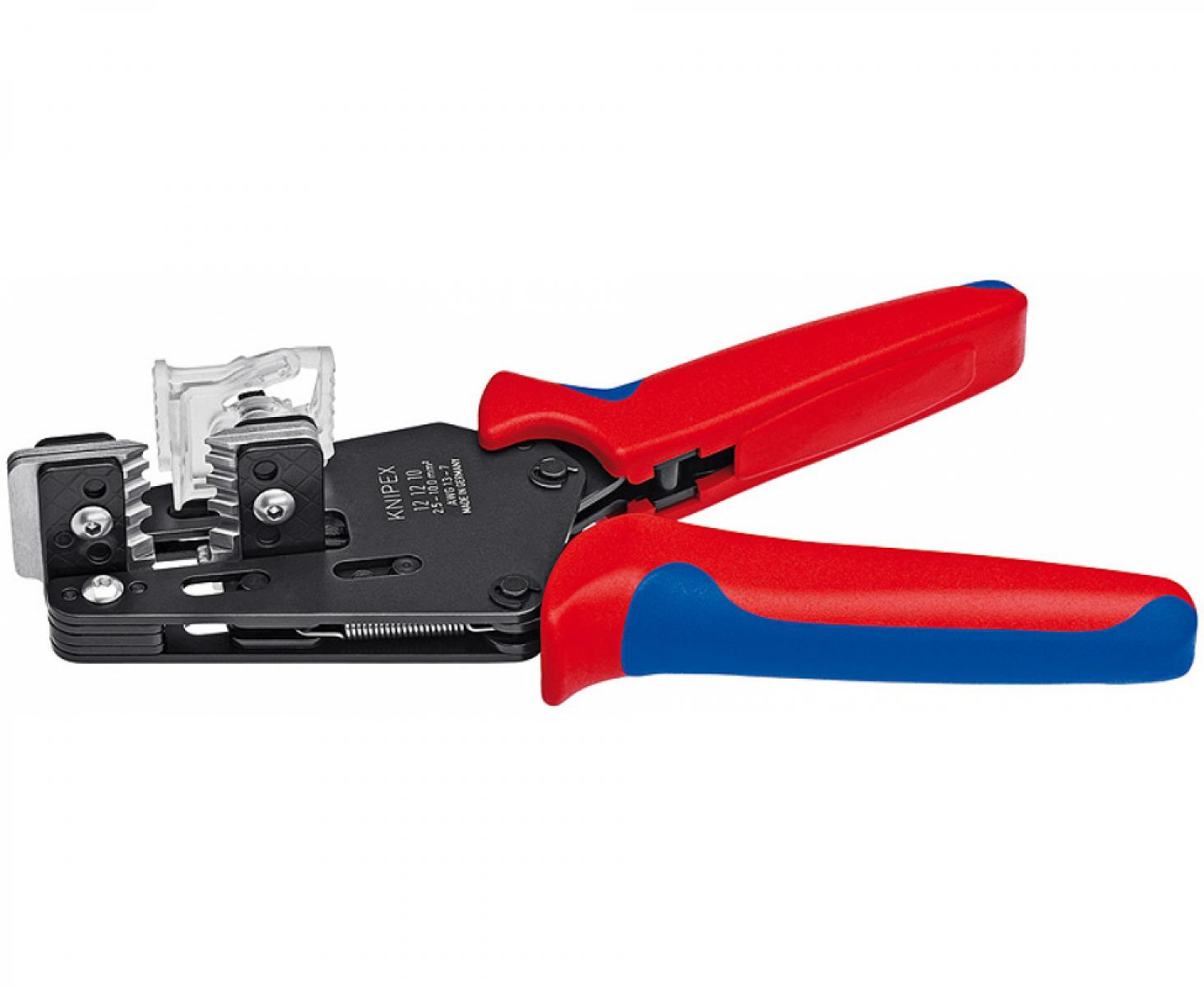 картинка Прецизионный инструмент для удаления изоляции (2,5 - 10,0 мм²) с фасонными ножами Knipex KN-121210 от магазина "Элит-инструмент"