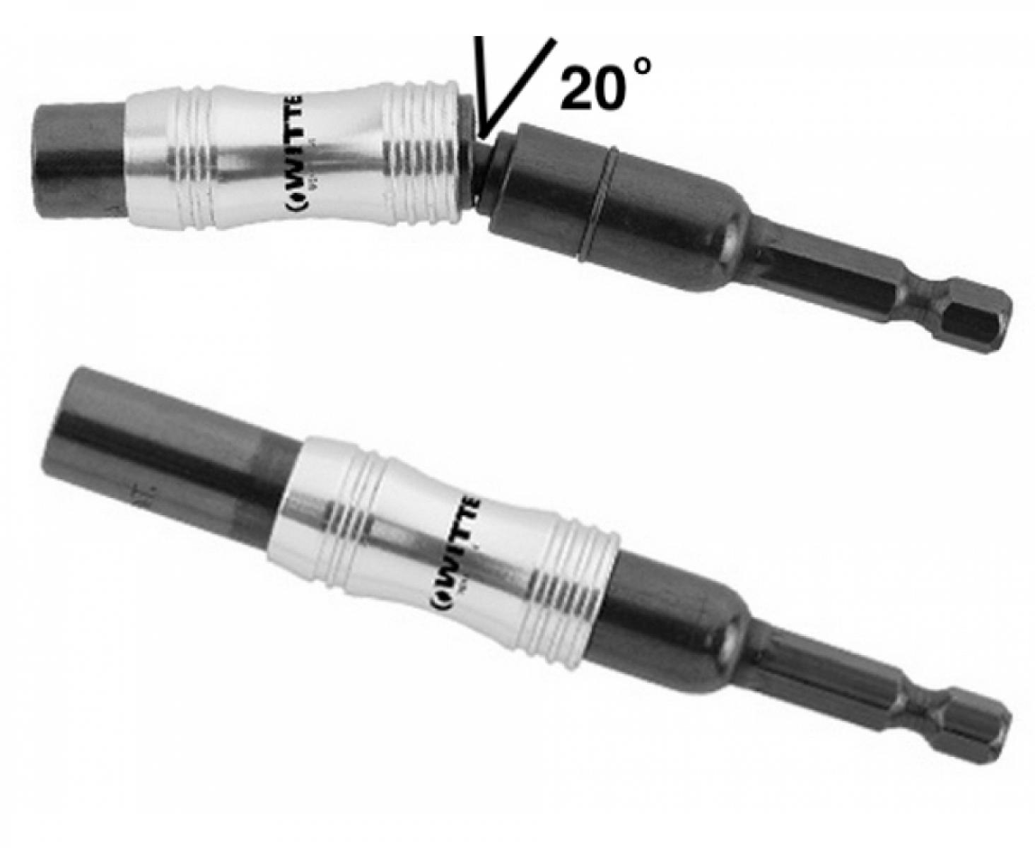 картинка Битодержатель магнитный Witte 26031 100 мм со стопорным кольцом и шаровым шарниром для бит E6,3 1/4" от магазина "Элит-инструмент"