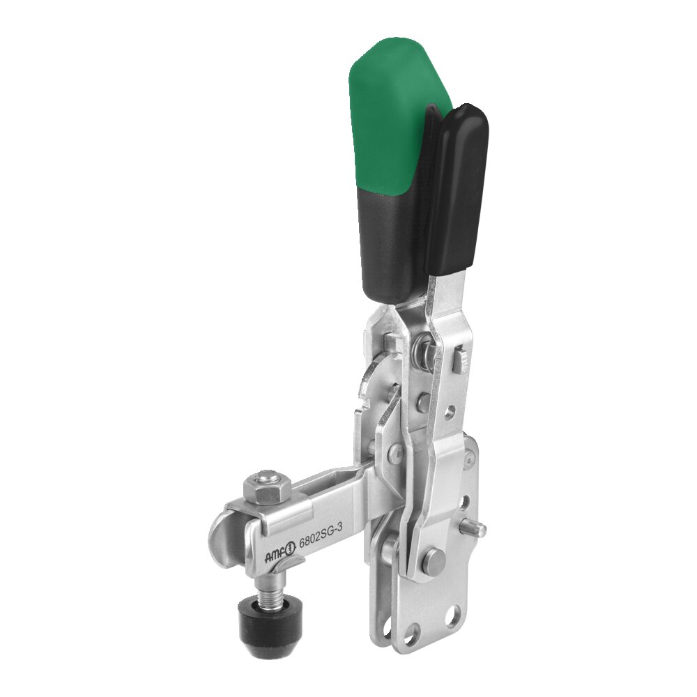 Вертикальный шарнирный зажим с зеленой ручкой и предохранительной защелкой АМF 557572