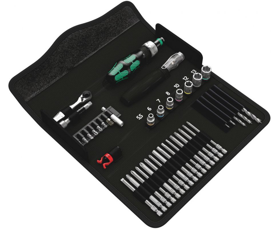 Kraftform Kompakt H 1 для работ по дереву Сумка с насадками (SL, PH,PZ,TX, TX BO, HEX) Wera, WE-135939