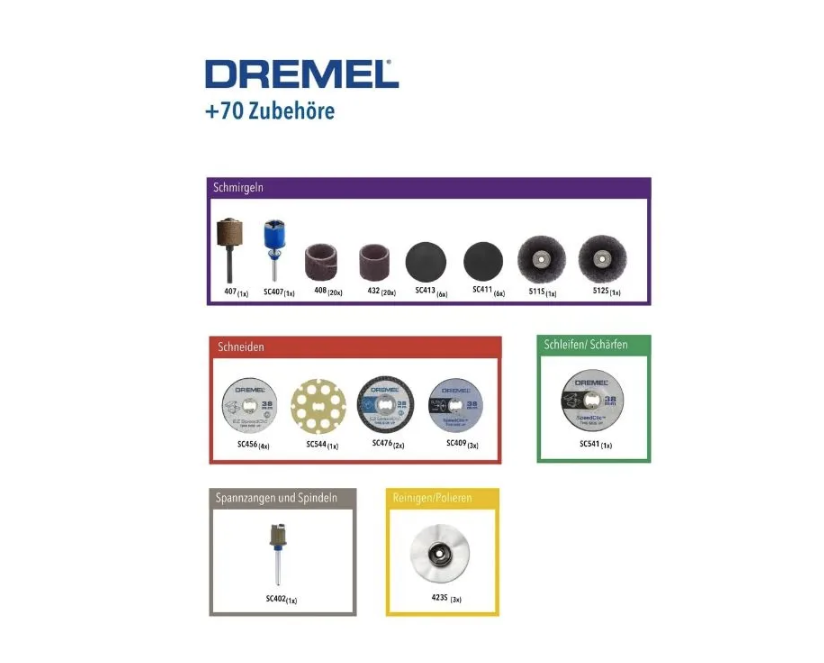 картинка Набор оснастки EZ SpeedClic (70 шт.) Dremel 2615E725JA от магазина "Элит-инструмент"