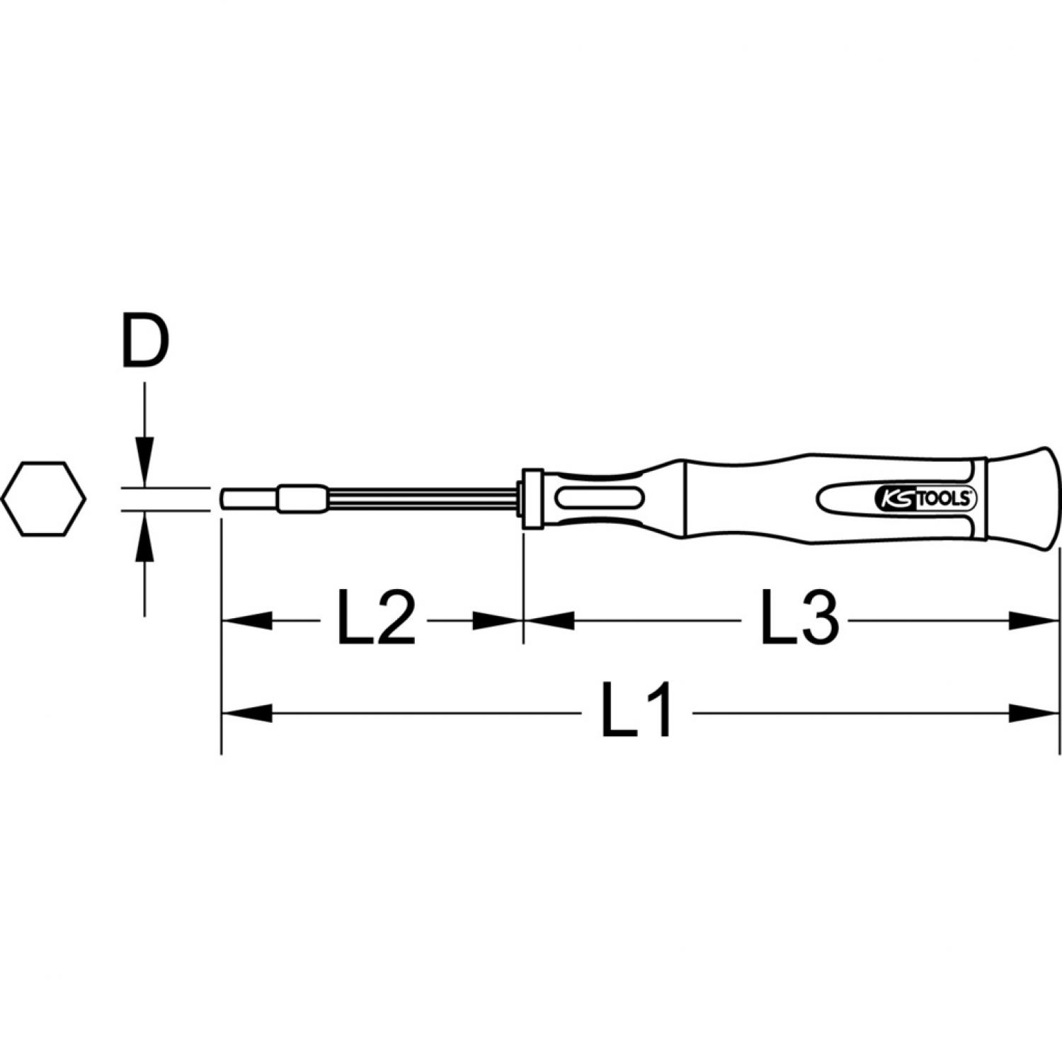 картинка Отвертка для точной механики с внешним шестигранником, 1,8 мм от магазина "Элит-инструмент"