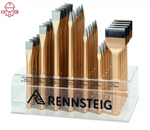 Профессиональный набор зубил Rennsteig на металлическом держателе RE-4291010 35 предметов
