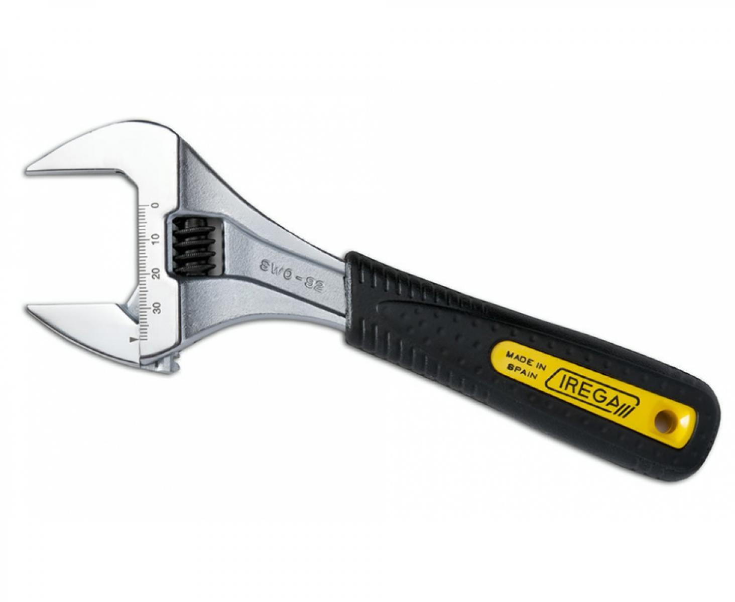 картинка Ключ гаечный разводной хромированный с широким раскрытием губок и со шкалой 34 мм ERGOTOP Irega ERGO-SWO-92XS/CBE-6 от магазина "Элит-инструмент"