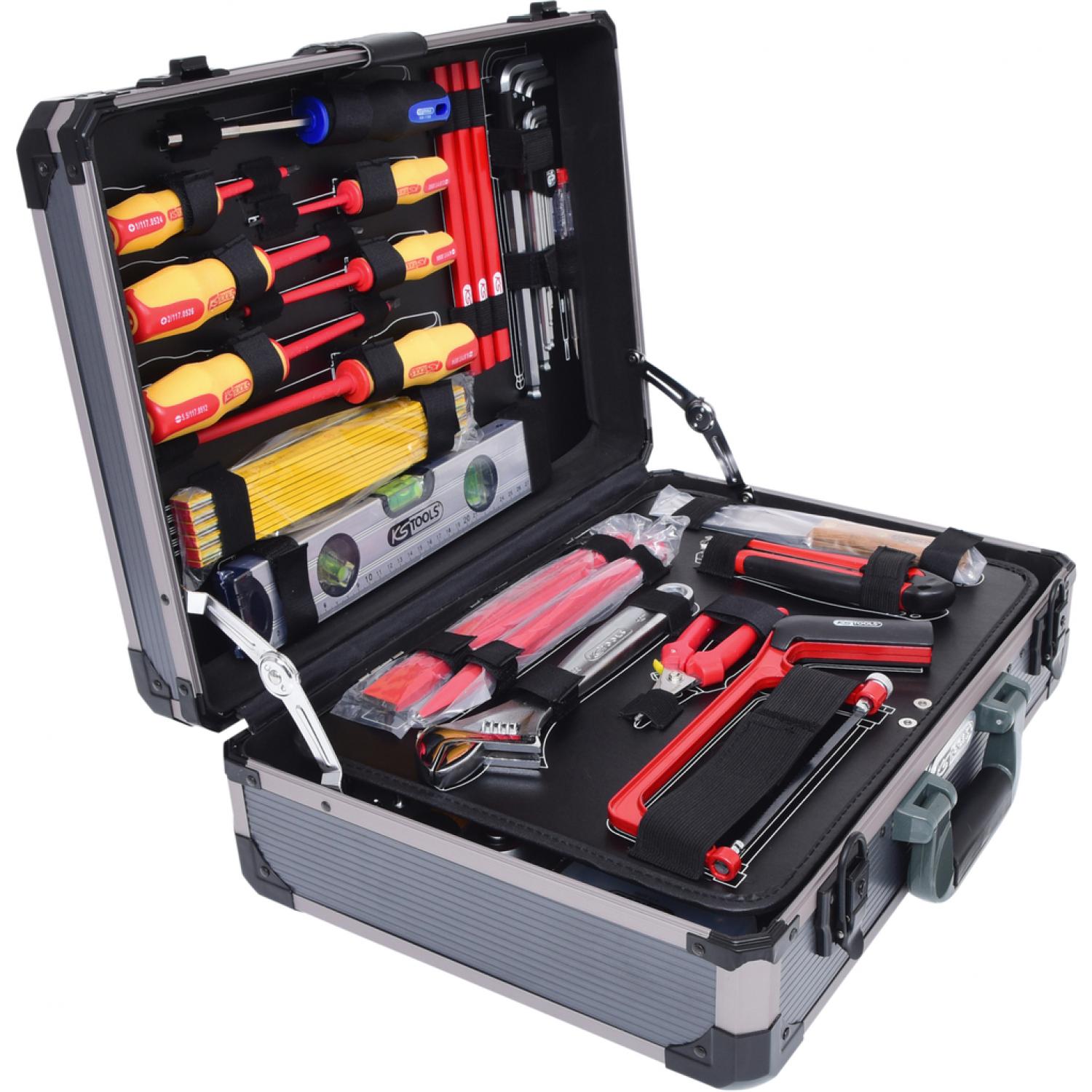 картинка 1/4" + 1/2“ Чемодан с инструментами для электриков, 128 шт KSTools-911.0628 от магазина "Элит-инструмент"