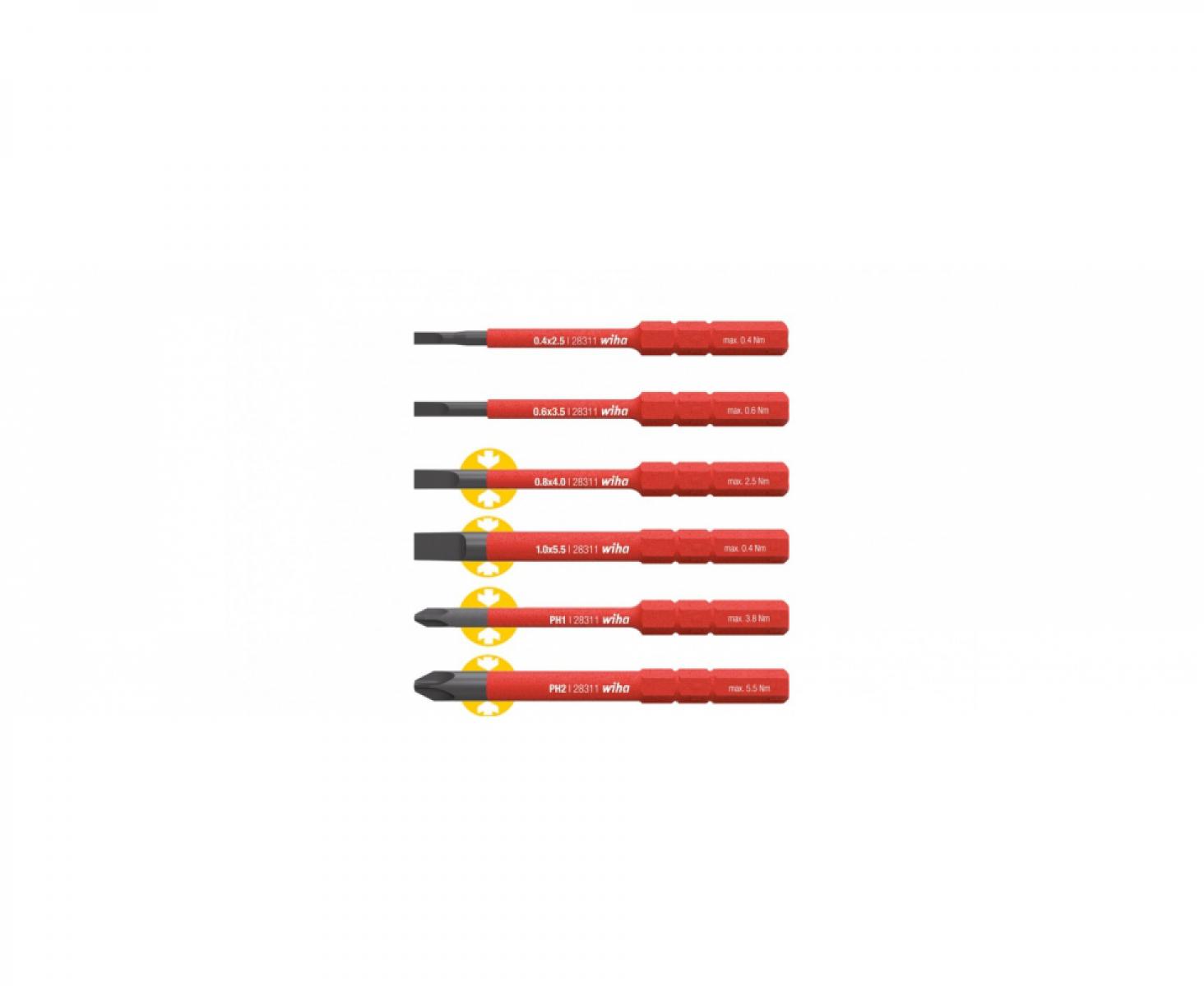 Набор Wiha slimBit VDE SL PZ 2831 B602 36089, 6 предметов