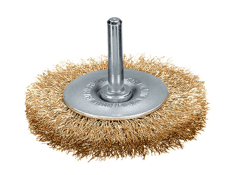 Щетка цилиндрическая с хвостовиком 6 мм с латунированной проволокой диаметр 60 мм длина 17 мм ворс 0,25 мм LESSMANN 416.752