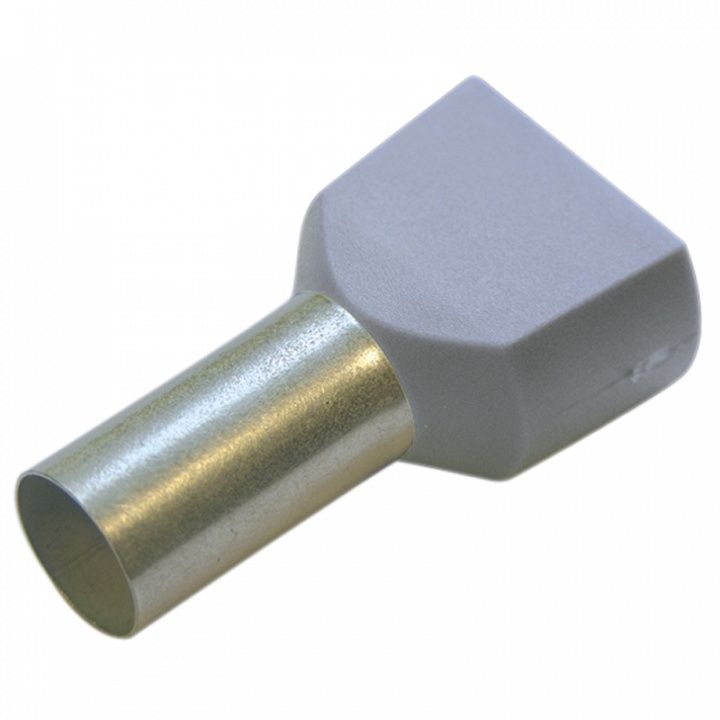 Гильза конечная для двух проводов 0,75/ 8 мм цвет серый (упак. 100 шт.)