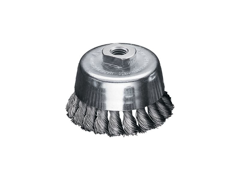 Однорядная чашечная жгутовая щетка без кольца, стальная проволока диаметр 90 мм длина 22 мм ворс 0,80 мм LESSMANN 485.337