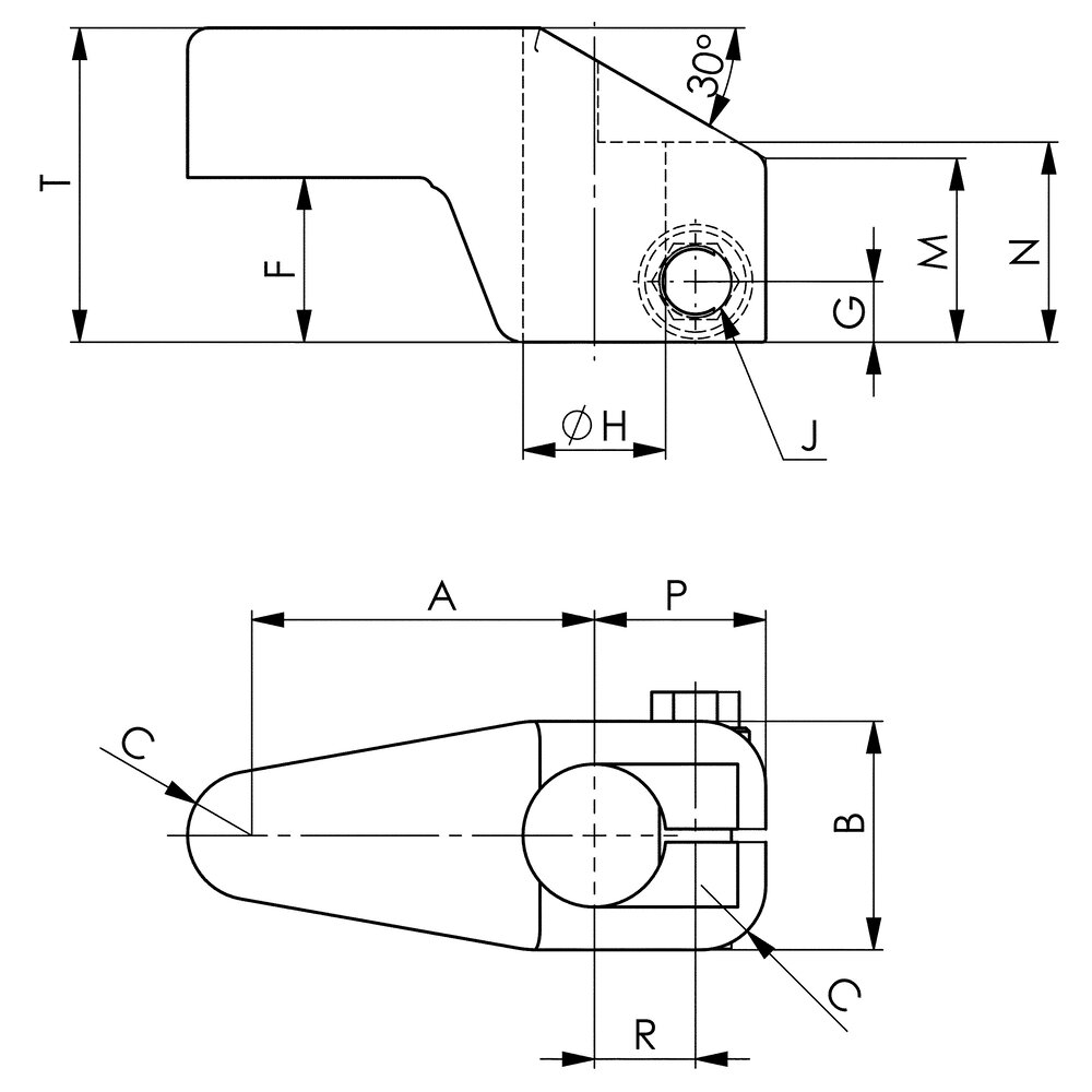 картинка Поворотный зажимной рычаг, тяга вверх АМF 69500 от магазина "Элит-инструмент"