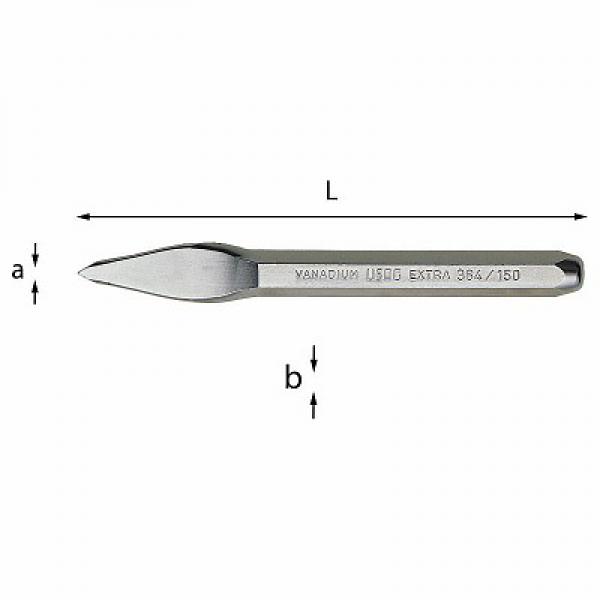 Зубило с поперечной режущей кромкой 364 U03640001