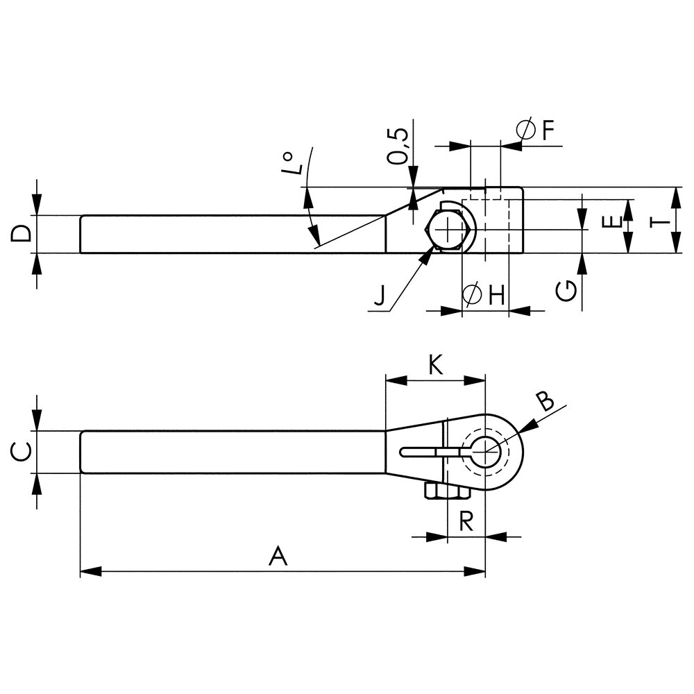 картинка Поворотный зажимной рычаг, длинный АМF 69229 от магазина "Элит-инструмент"