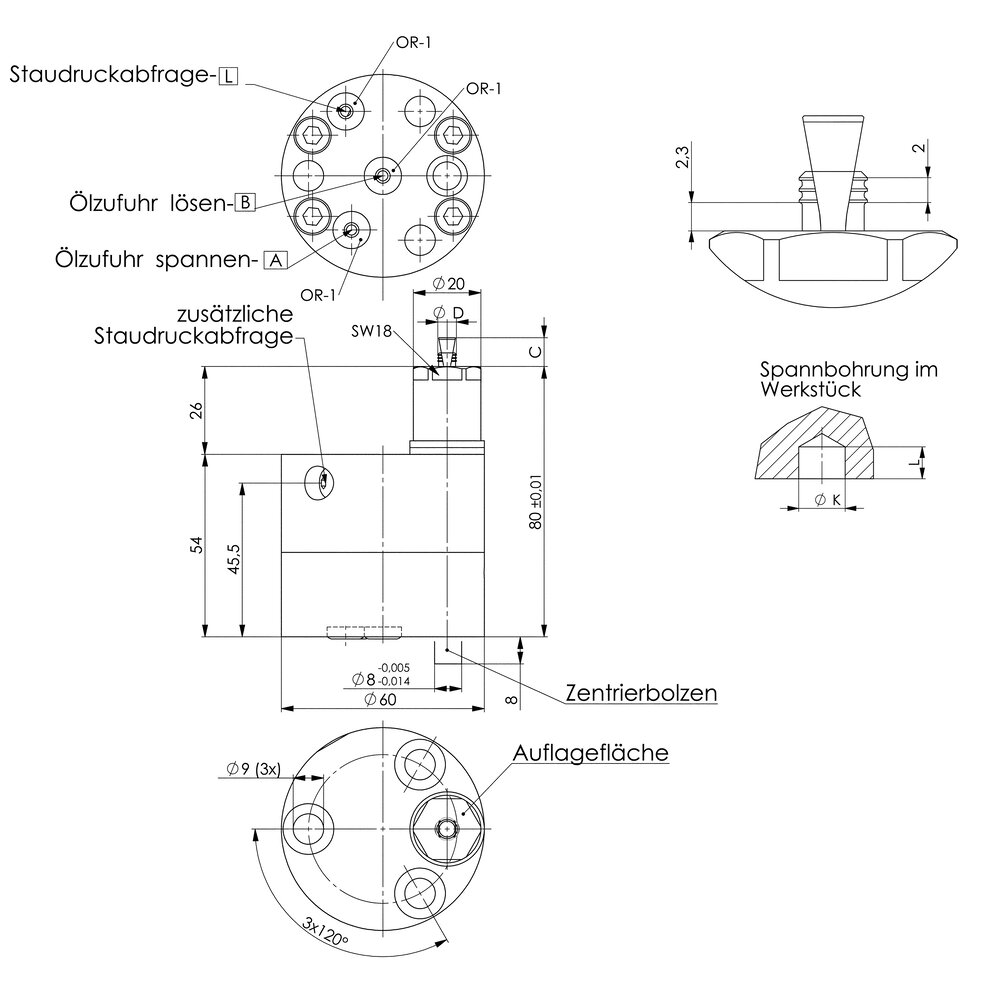 картинка Зажим для расточки, гидравлический, эксцентриковый АМF 324392 от магазина "Элит-инструмент"