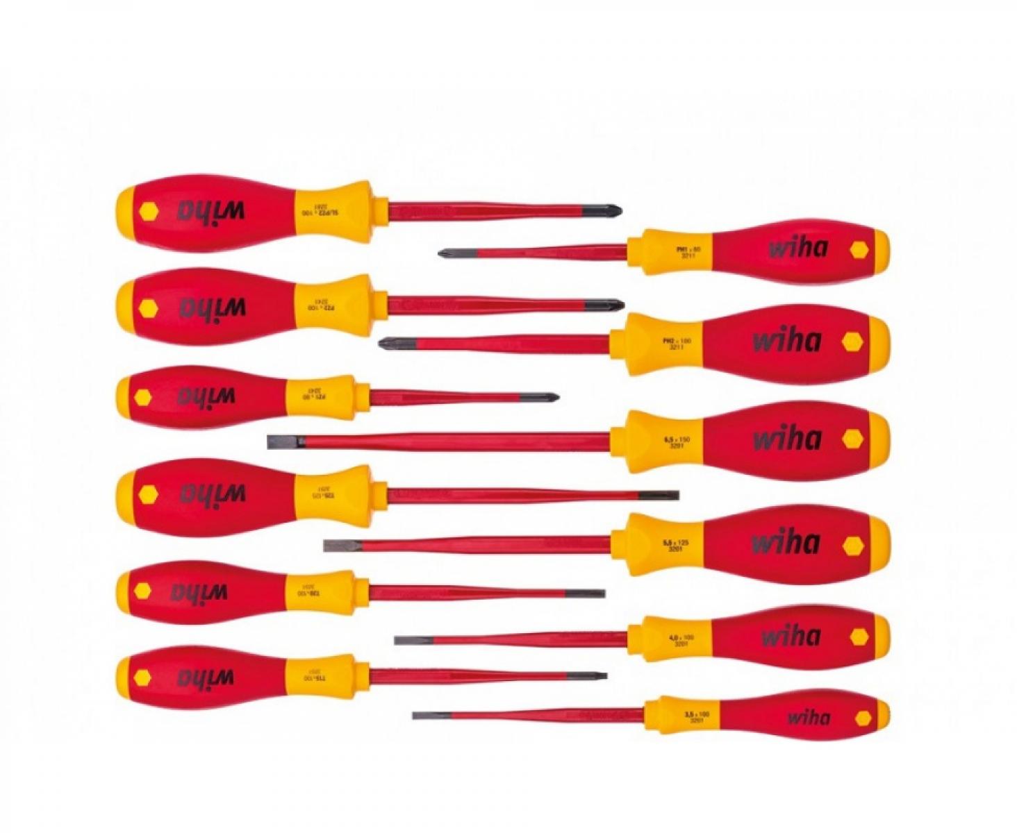 Набор отверток Wiha SoftFinish electric SlimFix 3201 K12 41003 SL PH PZ TX SL/PZ