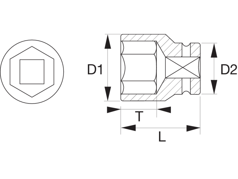 картинка Торцевая головка шестигранная, метрические размеры BAHCO 6700SM-12 от магазина "Элит-инструмент"