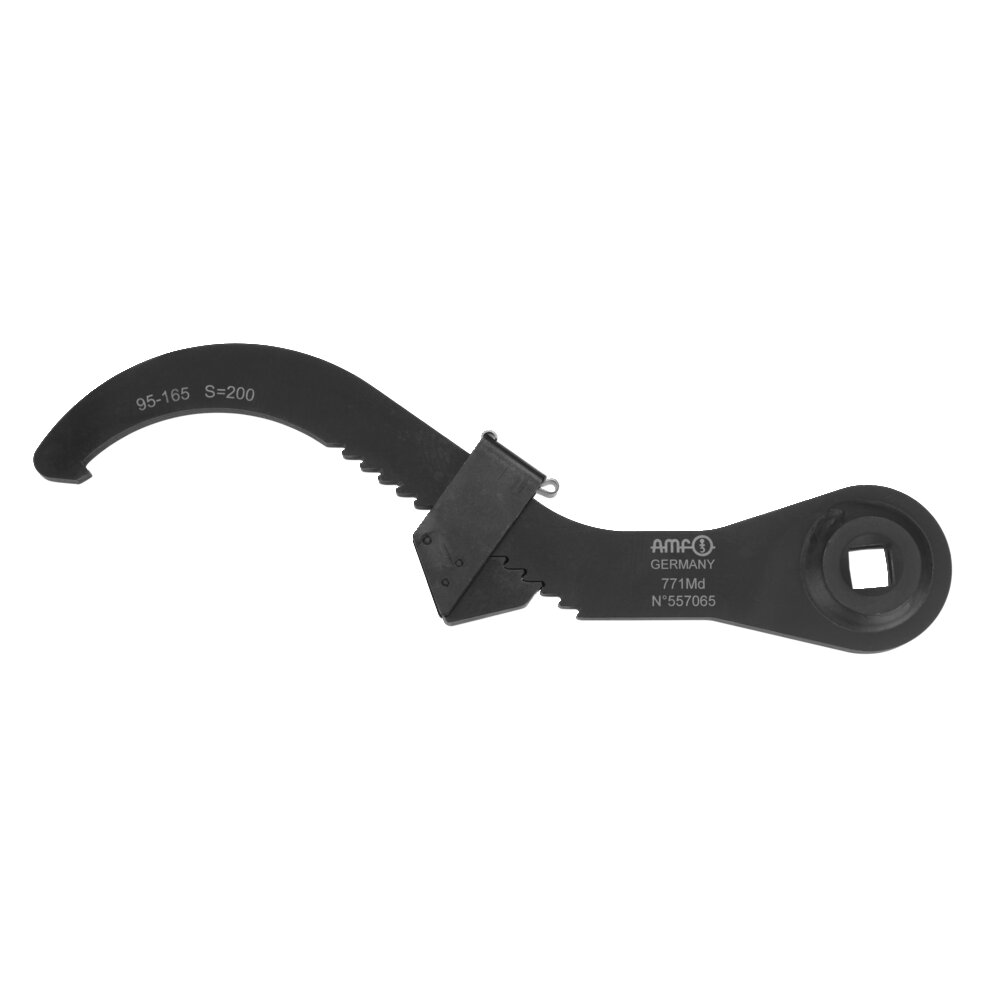 Разводной крючковый ключ с наконечником и насадкой для динамометрического ключа АМF 557065