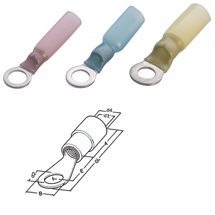 Наконечник кольцевой, термоусадочный 0,5-1 M8 (упак. 100 шт.)