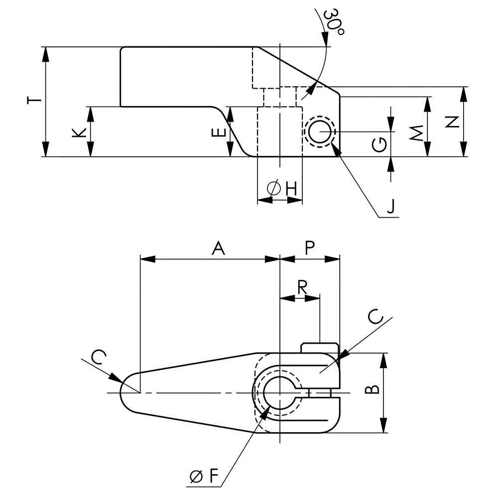 картинка Поворотный зажимной рычаг, тяга вверх АМF 69153 от магазина "Элит-инструмент"
