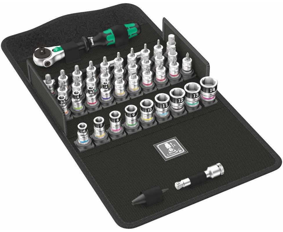 картинка 8100 SA All-in Zyklop Speed - набор с трещоткой, привод 1/4 Wera WE-003755 от магазина "Элит-инструмент"