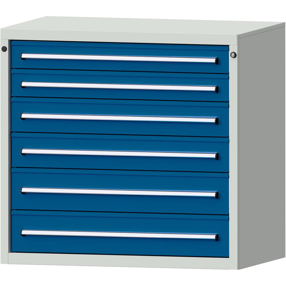 Формат шкафа с выдвижными ящиками Ш1060хГ700хВ1000мм RAL7035/5010 6 ящиков 75кг 3196 2869 Fplus