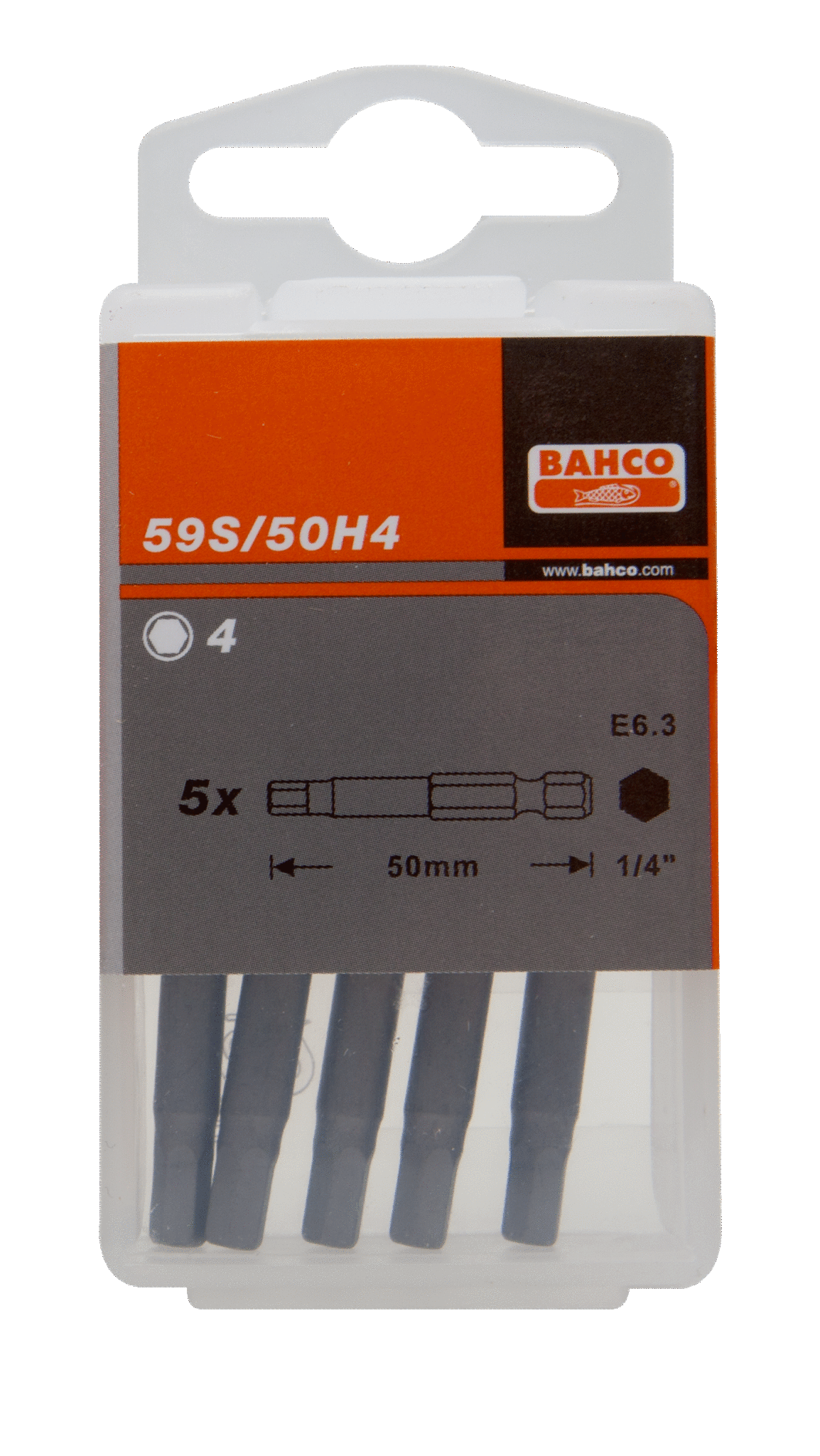 картинка Стандартные биты для отверток под винты с шестигранной головкой, дюймовые размеры, 50 мм BAHCO 59S/50H1/8 от магазина "Элит-инструмент"