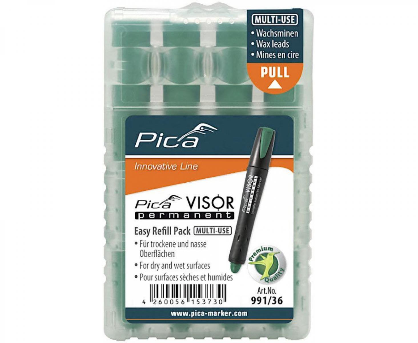 Стержни сменные для Pica-Visor зеленые 991/36 4 шт.