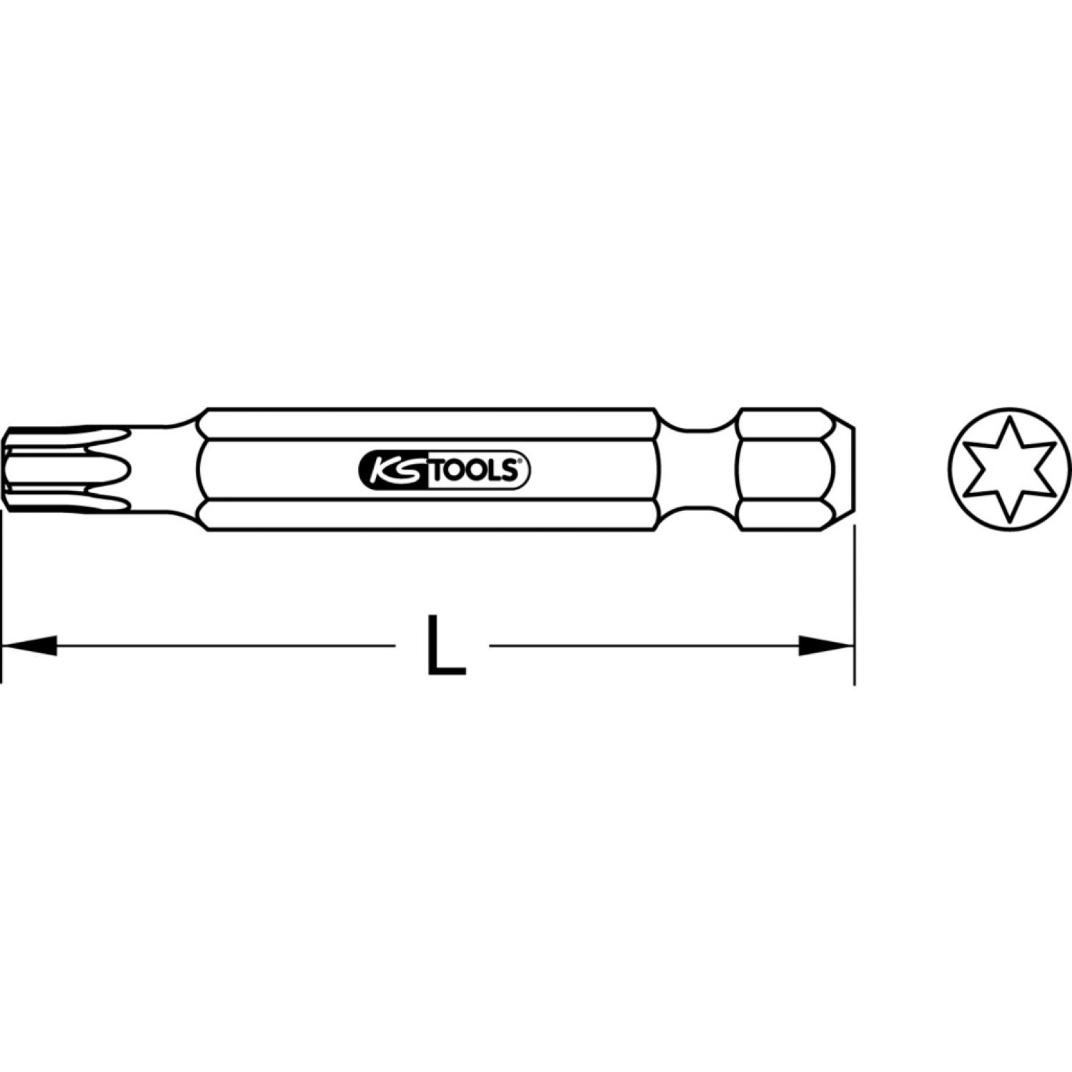 картинка Бит 1/4" с профилем Torx, 75 мм, Т7 от магазина "Элит-инструмент"