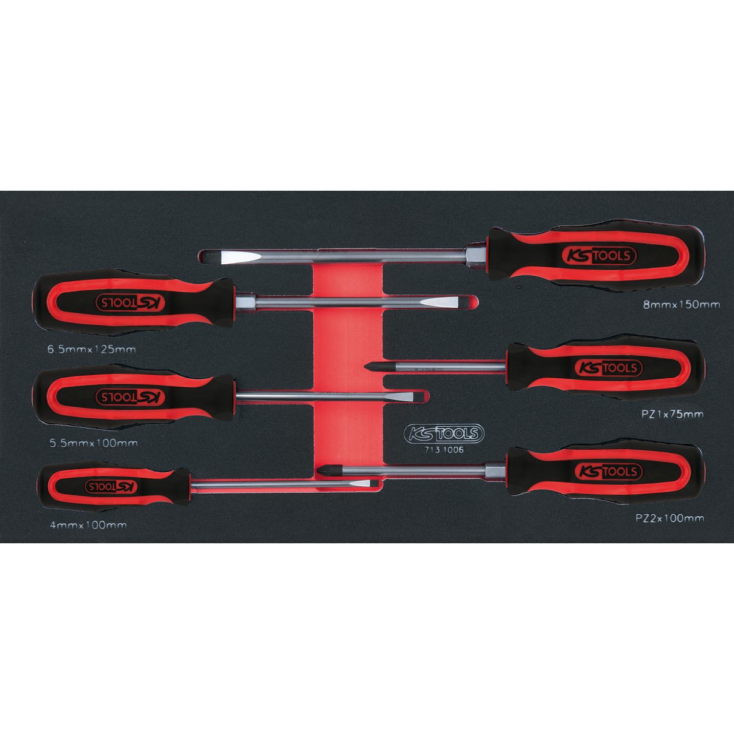 Комплект отверток ERGOTORQUEplus SCS, 6 шт, во вкладке на 1/3 инструментального ящика