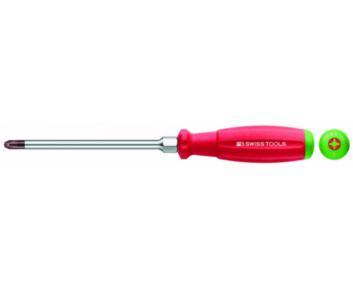 картинка Отвертка крестовая Pozidriv SwissGrip PB Swiss Tools с шестигранной вставкой PB 8192.S 4-200 PZ4 от магазина "Элит-инструмент"