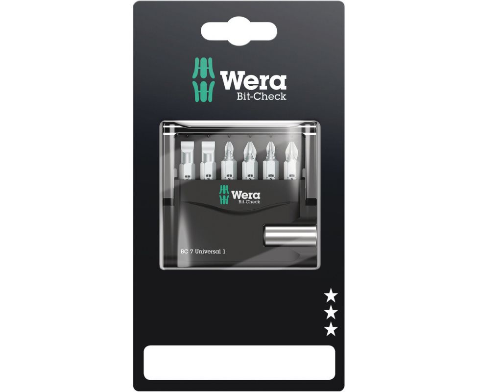 Bit-Check 7 Universal 1 SB Набор насадок и держатель Wera WE-073406