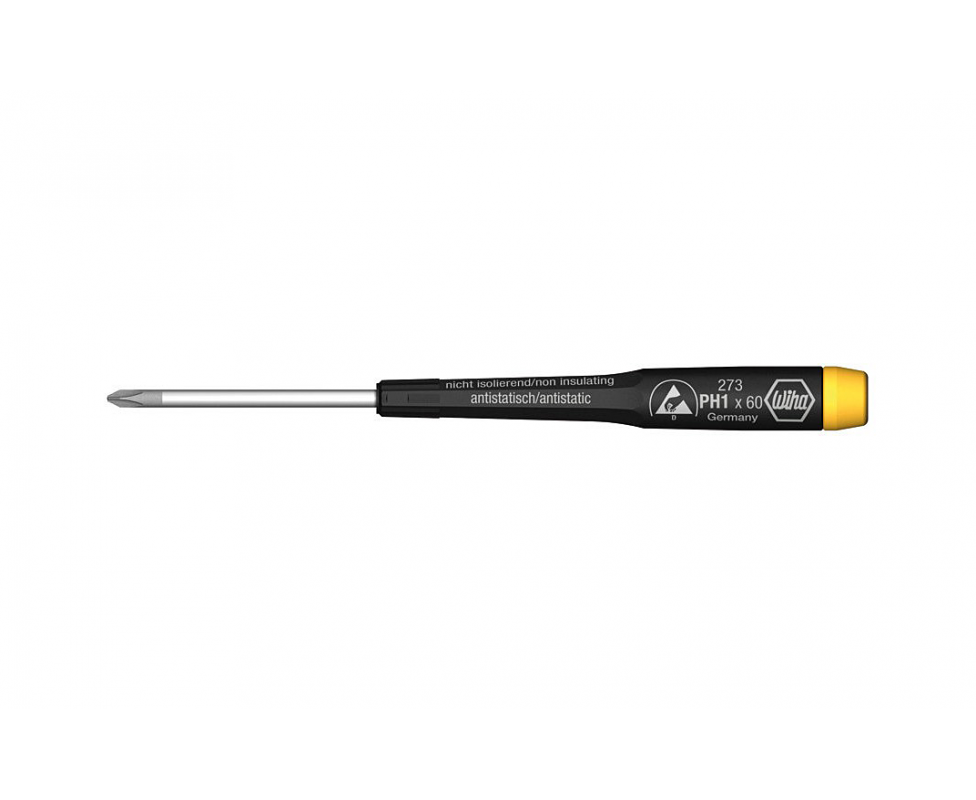 картинка Отвертка Wiha Precision ESD Phillips 273 07642 PH1 x 60 крестовая от магазина "Элит-инструмент"